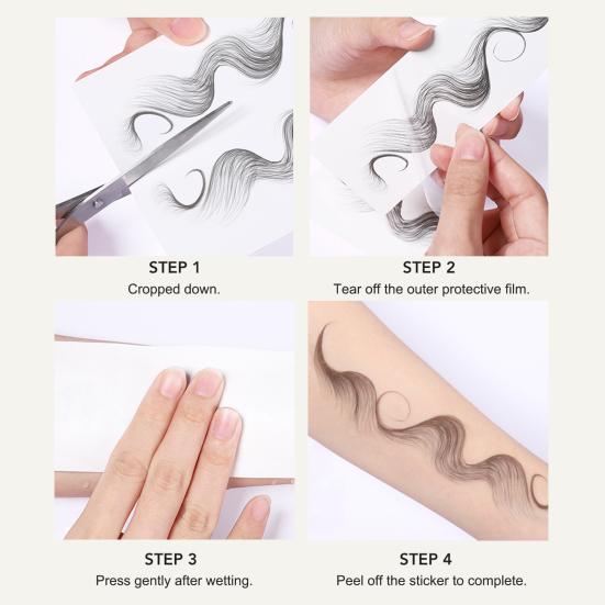 Adesivo de Tatuagem de Cabelo Prático Natural À Prova de Suor Leve