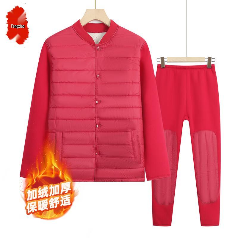 

FENGXIAO Женский утолщенный термокардиган для пожилых 4XL (135-150 lbs)