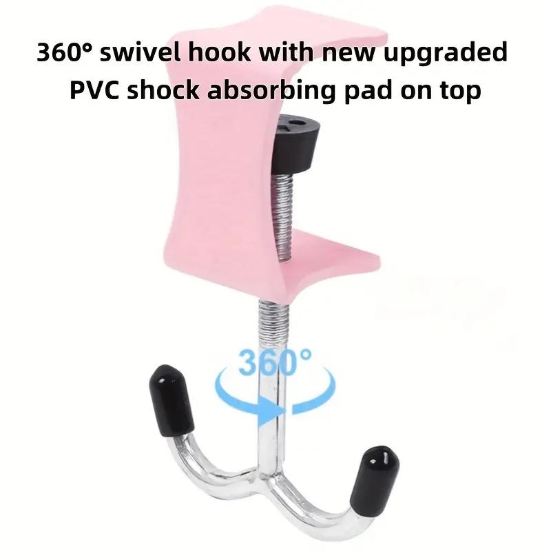 1PCS Multifunctional Double Hook School Bag Hook Desktop Detachable Mobile Bag Hanging Device Desk Side Bag Hook Punch-free Strong Bag Hook