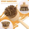 Bamboo Dish Brush Set Pot Cleaning Brush Long Handle Kitchen Dishes Scrubber Strong Decontamination Rust Removal Utensils