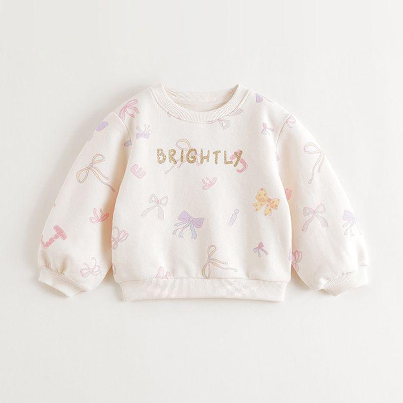 Mark Jenny Girls' Colorful Bow-Knot Skin-Friendly Soft Sweatshirt Baby Pullover Spring New Style 551183