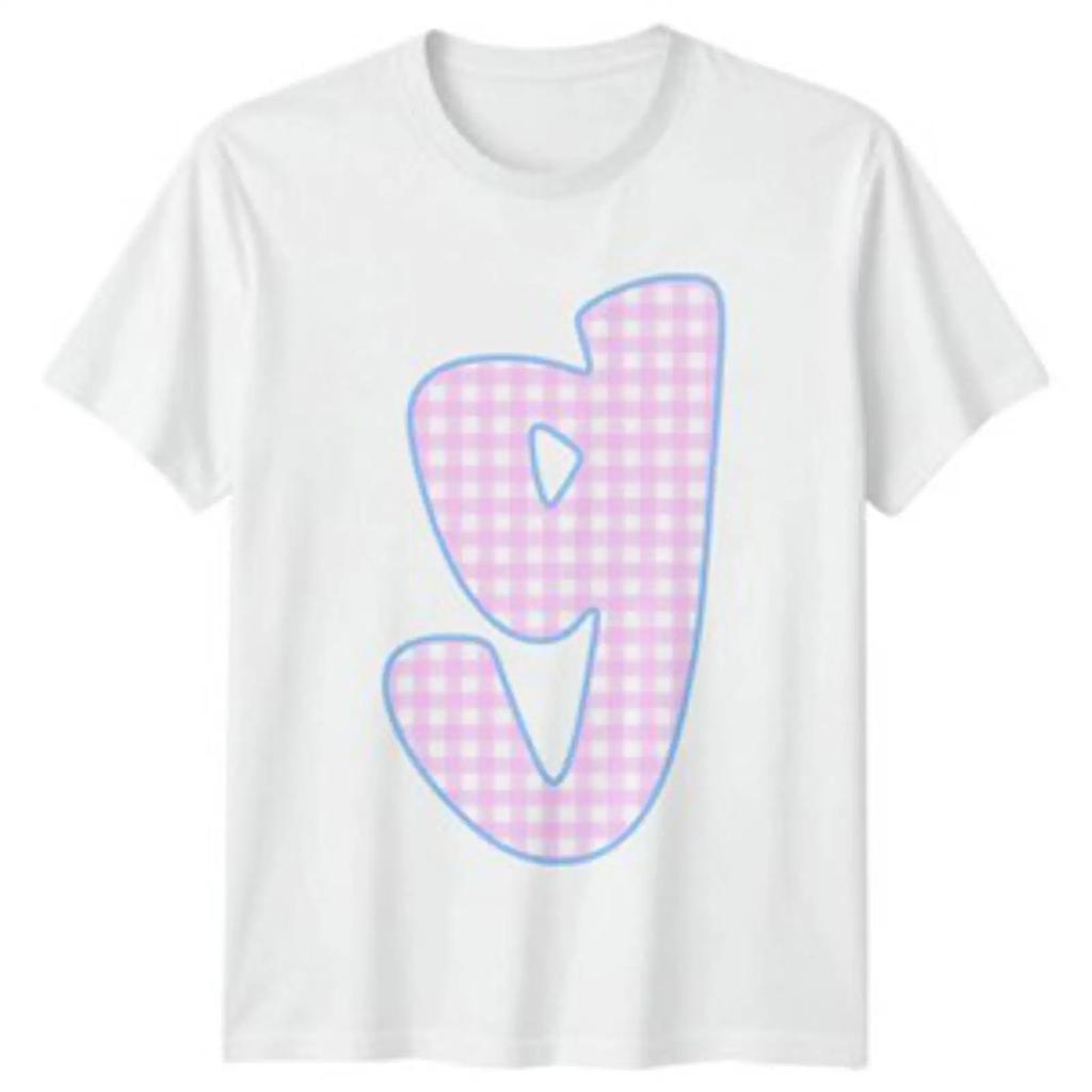 Buchstabe G Pink Gingham Alphabet Herren T Shirt Daunisex Grafik A Vintage Casual Comfortable Top For Everyday Wear Soft