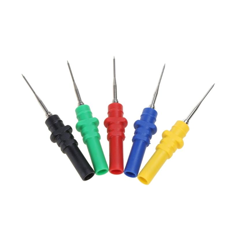 5pcs Test Back Probe Pin,Non-Destructive Pin Test Probes Pin Insulation Piercing Needle Multimeter Test Probe