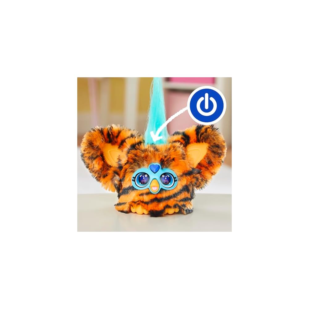 Hasbro Furby Furblets Taby Mini Friend Orange Plush Toy for Boys and Girls Ages 6+ Interactive Music G1700