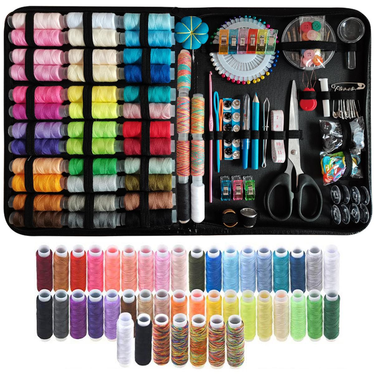 170/226Pcs Complete Sewing Kit Professional Sewing Kit with Threads Scissors Portable Travel DIY Embroidery Handwork Sewing Tool