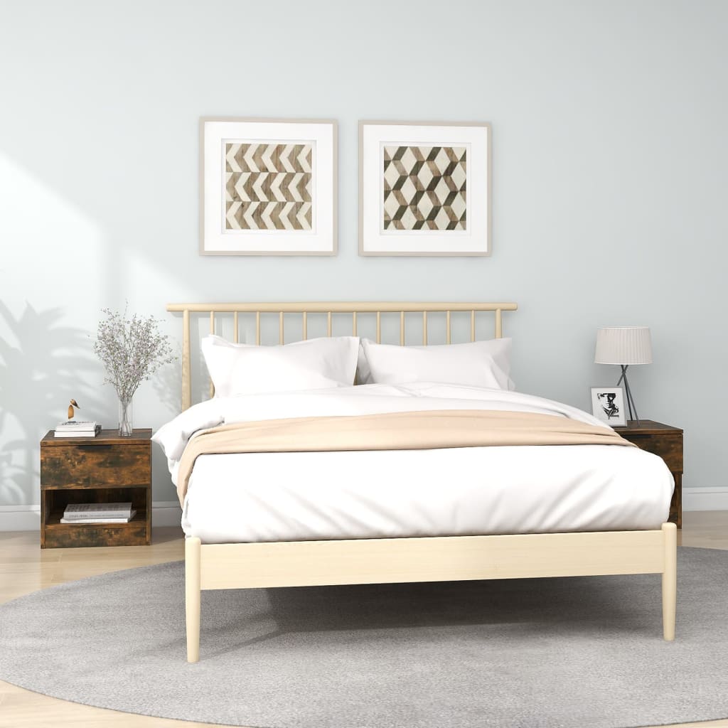 Nightstands 2 pcs Smoked Oak Wood Based Material