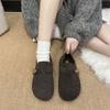 Korean Version of Velvet Boken Shoes Retro Wool Shoes Women's 2025 New Autumn and Winter Wool Thick Sole Heightening Velcro Cotton Shoes