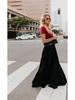 2025 Spring/Summer Solid Color Pleated Women's Midi Skirt - Large Swing Design