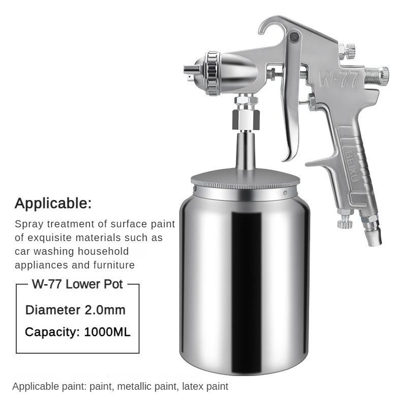 Pneumatische Spritzpistole für Latexfarbe, Automöbel, Reparaturpistole für Decklack, Edelstahl, Spritzpistole mit hoher Zerstäubung