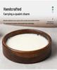 Solid Walnut Wooden Fruit & Salad Bowl - Round Plate for Dining & Household Use