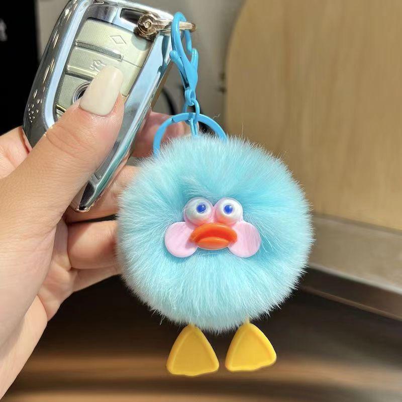 Faux Mink Rabbit Fur Keychain Plush Ball Pendant for Bags