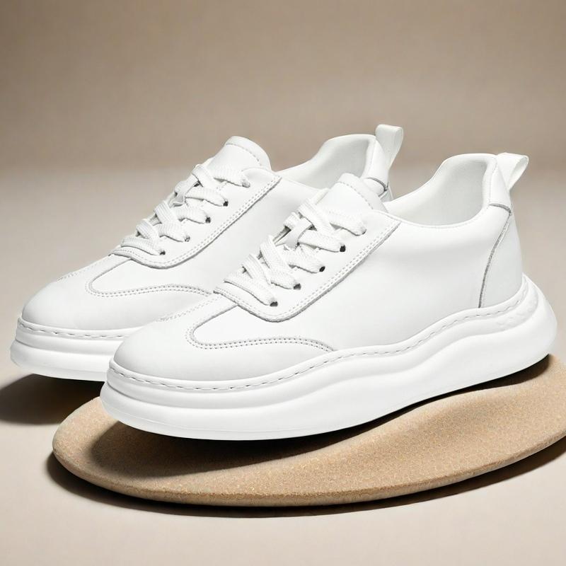 Man  Lift Sneakers Men White Shoes Elevator Height Increase Insole 6cm Plus Size 38-45