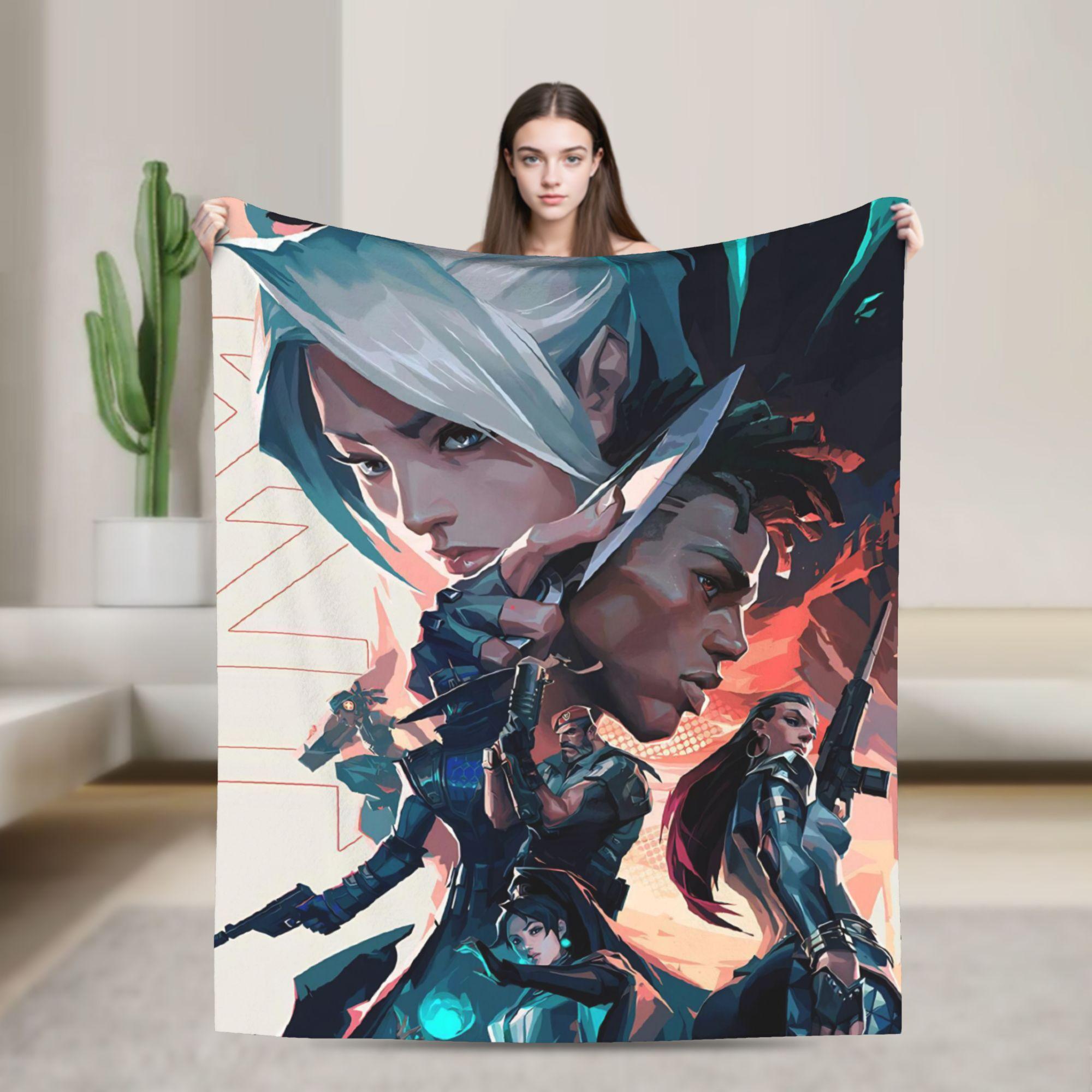 

Valorant Shotting Games Fashion Blanket Cartoon Wool Funny Warm Throw Fashion Blankets for Chair Covering Sofa Autumn/Winter Couch 75x90cm
