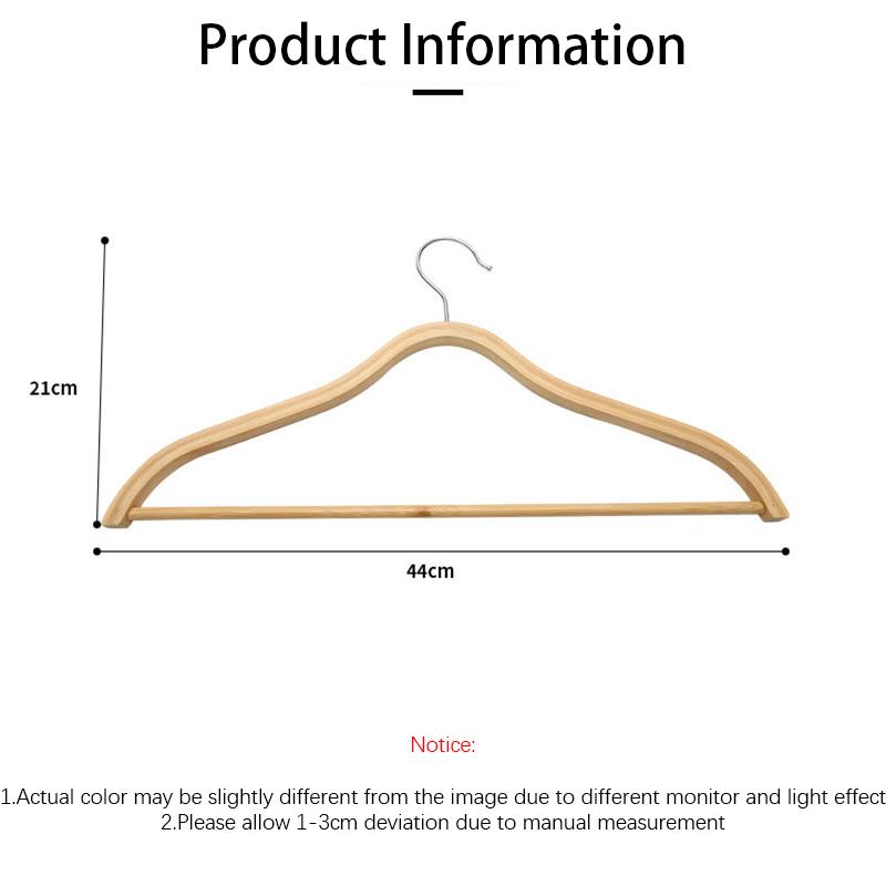 5PCS Bamboo Coats Hangers,Non-marking Suit Rack with Pants Bar for Closet Organizer,Smooth Non-Bulging Hanger for Clothes Shirts