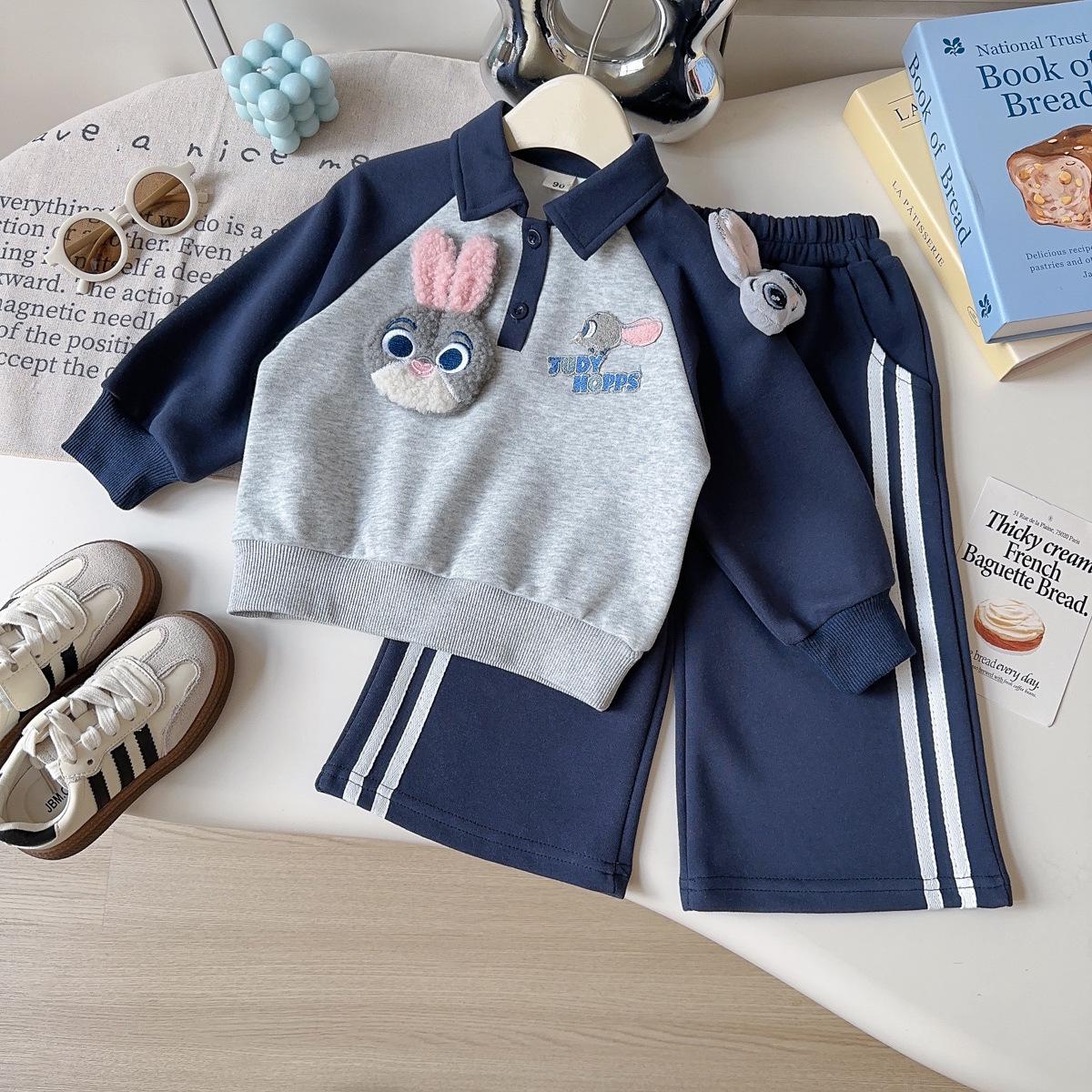 

Autumn Baby Girls Rabbit Long Sleeve Top & Pants Set Size 100