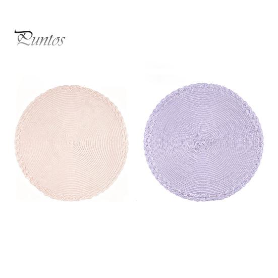 Non Slip Table Mats 2Pcs/Set Round Woven Placemat, Protects Tables from Heat & Scratches, Thermal Insulation Pads Resistant Braided Place Mat