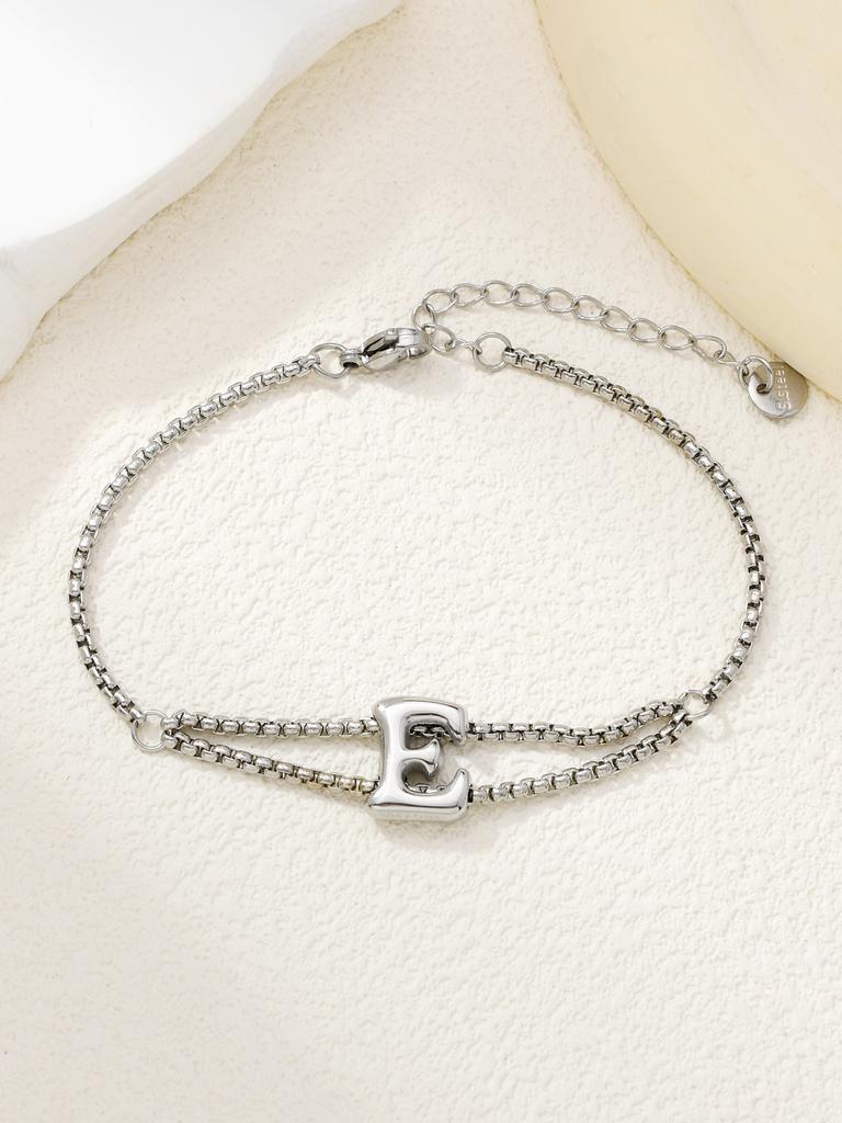 New stainless steel wholesale 26 English letters double-layer ring gold-plated bracelet