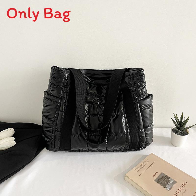 Cotton Tote Bag With Grid Pattern For Casual Daily Use