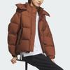 Adidas Essential Solid Color Sport Casual Down Jacket With Removable Hood Women Outerwear Brown IW0773