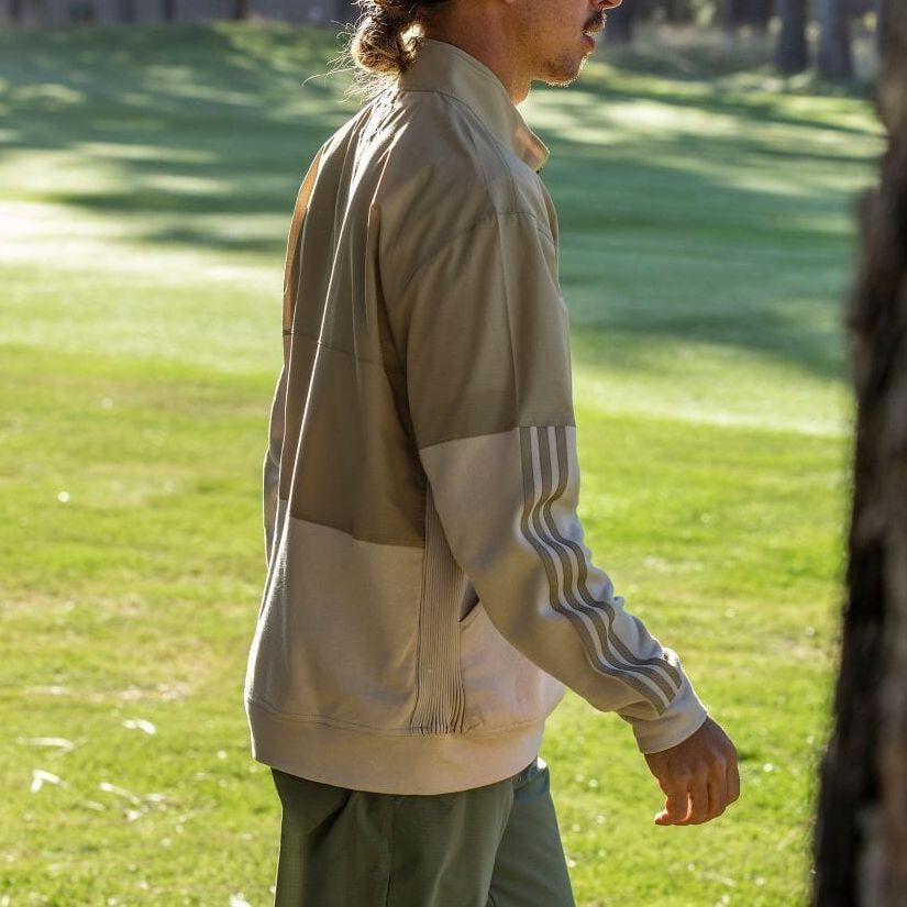 Adidas Striped Half-Zip Layered Retro Sports Jacket Men Jacket Brown HS3207