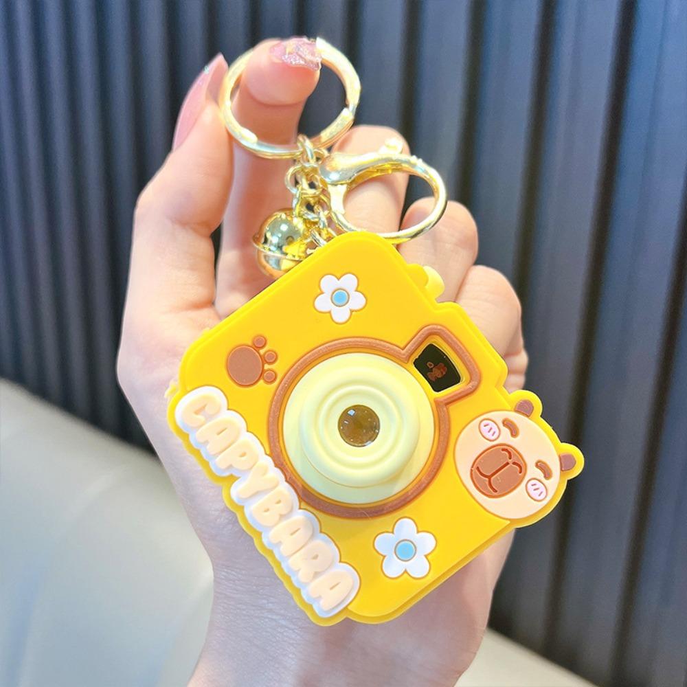With Flashlight Capybara Mini Camera Keyring Projection Cartoon Key Chain  Girls Gifts