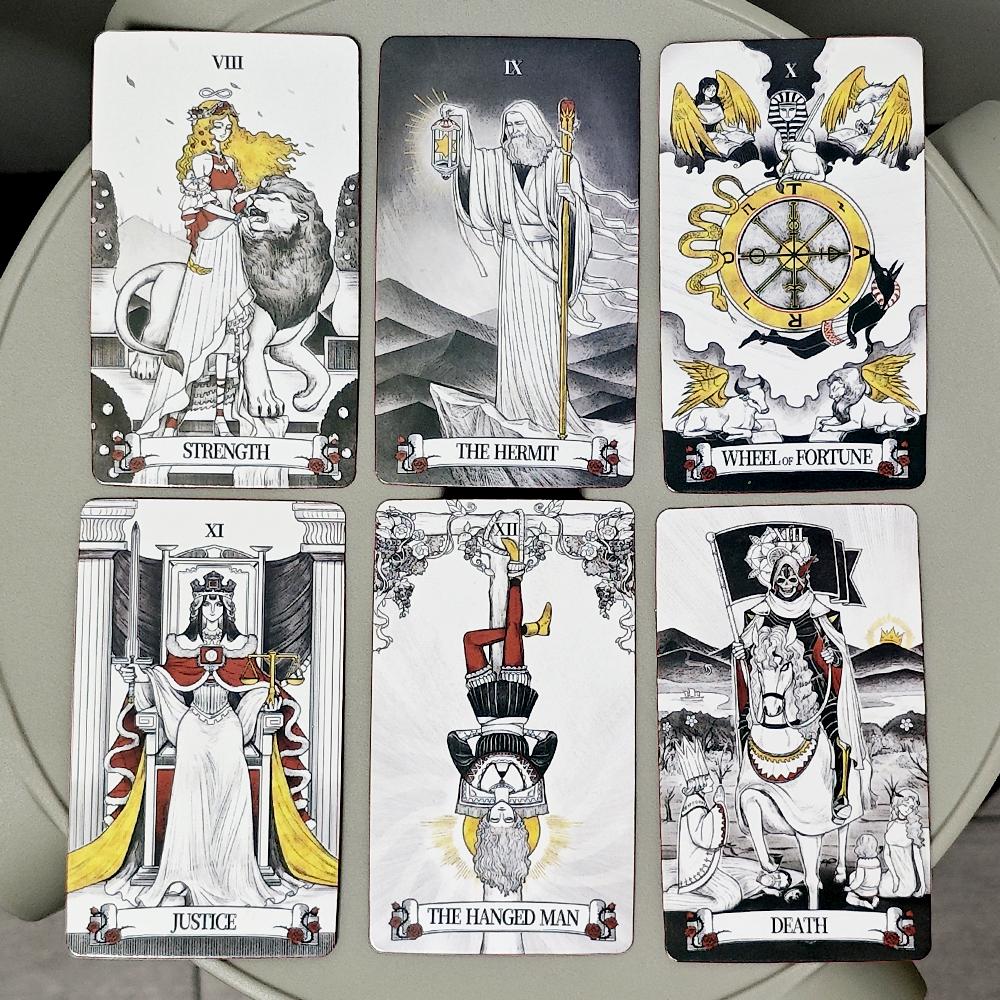 10.3*6cm Secret Mirror Tarot Deck 78 Pcs Rider Tarot Cards with Red Gilded Edges Guidebook