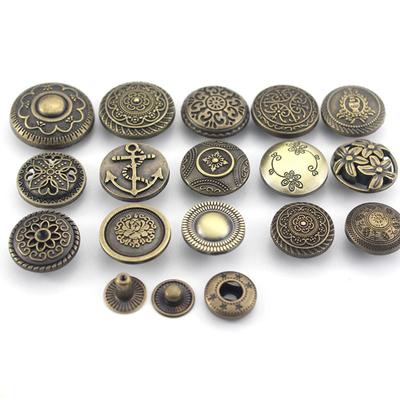 10sets Retro Metal Snap Button Bronze Leather Bags Button Fasteners Sewing Accessories for DIY Wallets Clothing Handmade Craft