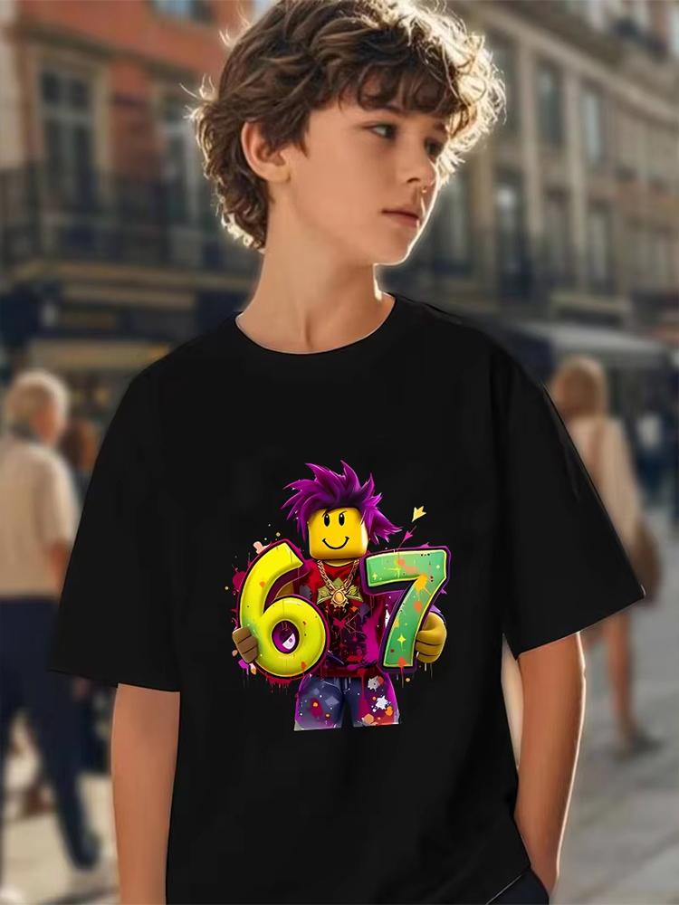 Kids 67 Themed Colorful Print TShirt Soft Cotton Fabric Breathable and Comfortable Ideal for Toddlers and Childrentk0315 100