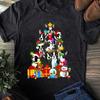 Funny Boston Terrier Christmas Tree Lights T-Shirt - Dog Lover Gift