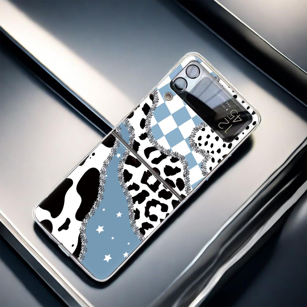 Golden Leopard Print F711 Phone Case For Samsung Z Flip 3 4 5 6 Cases Funda For Samsung Z FLIP 3 4 5 6 Cover Case Funda Coque