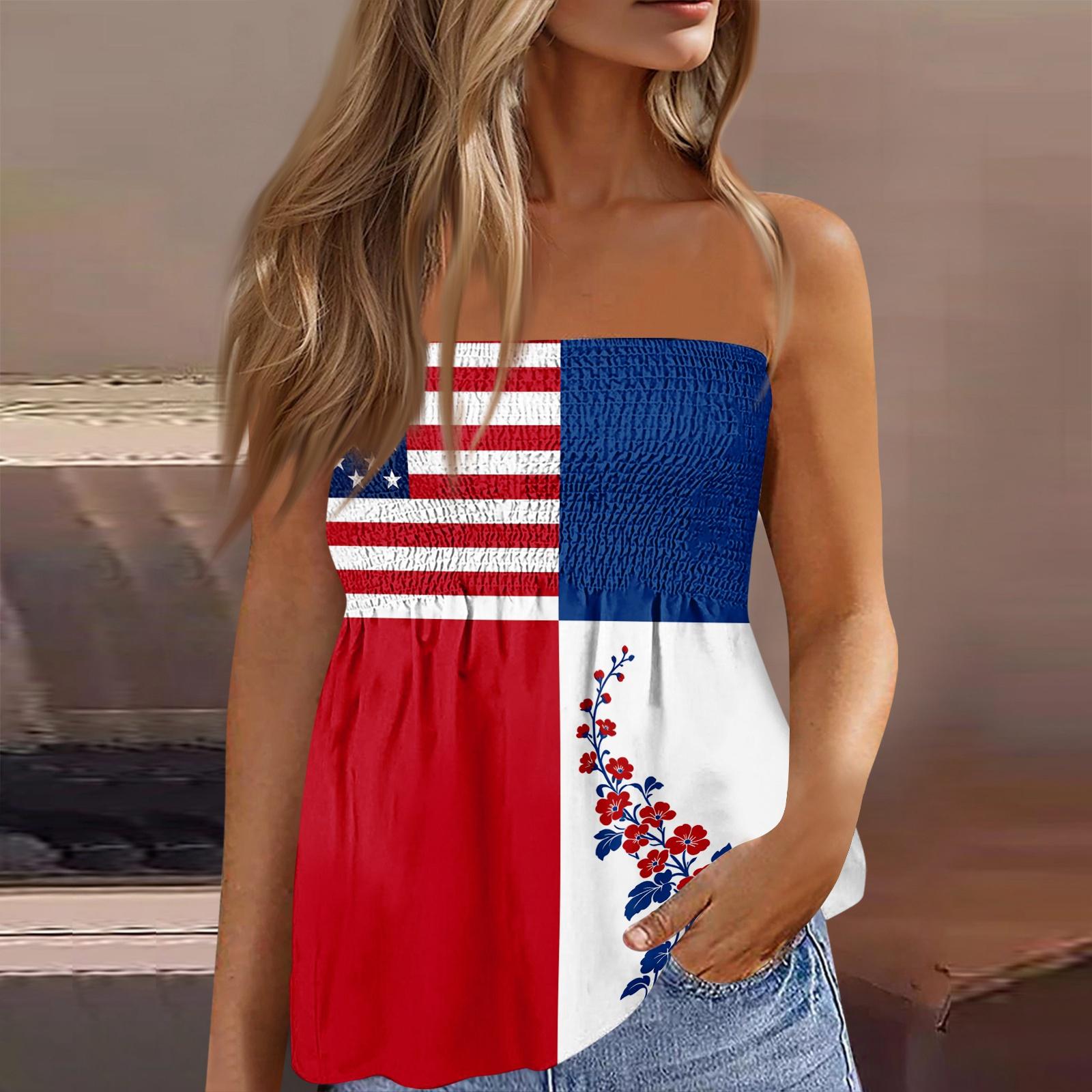 

Летние топы-трубы для женщин, милая сексуальная футболка без рукавов с принтом на открытых плечах L красный