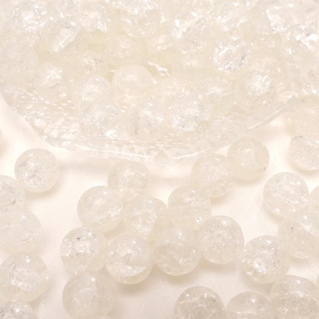 8/10mm Crackle Glass Beads for DIY Jewelry - Round Beads for Bracelets & Necklaces