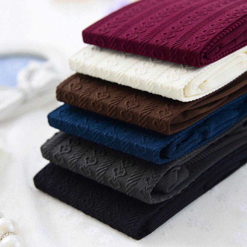 1 Paar Frühling Winter Warme Damen Strumpfhose 3D Jacquard Liebesherz Strumpfhose Sexy Nylon Strümpfe Strumpfhose
