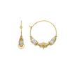 Earrings - LUXENTER - Darkba - 925 Sterling Silver - White Mother of Pearl - 18 Carat Yellow Gold Finish