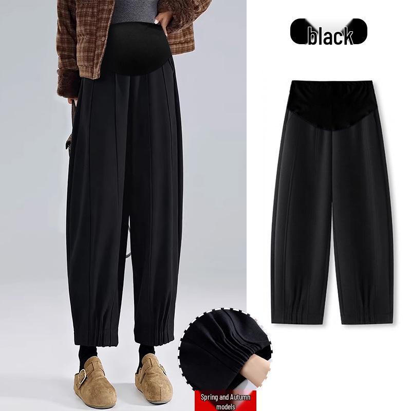 

Velvet Woolen Maternity Wide-Leg Cropped Lantern Pants for Autumn/Winter 2XL