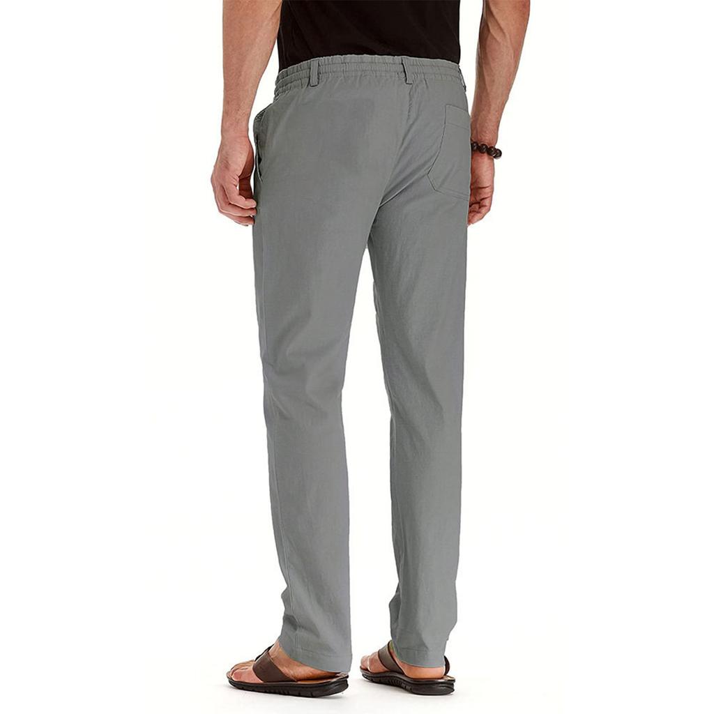 Men's Casual Pants Loose Large Elastic Waist Cotton Versatile Color Sweatpants