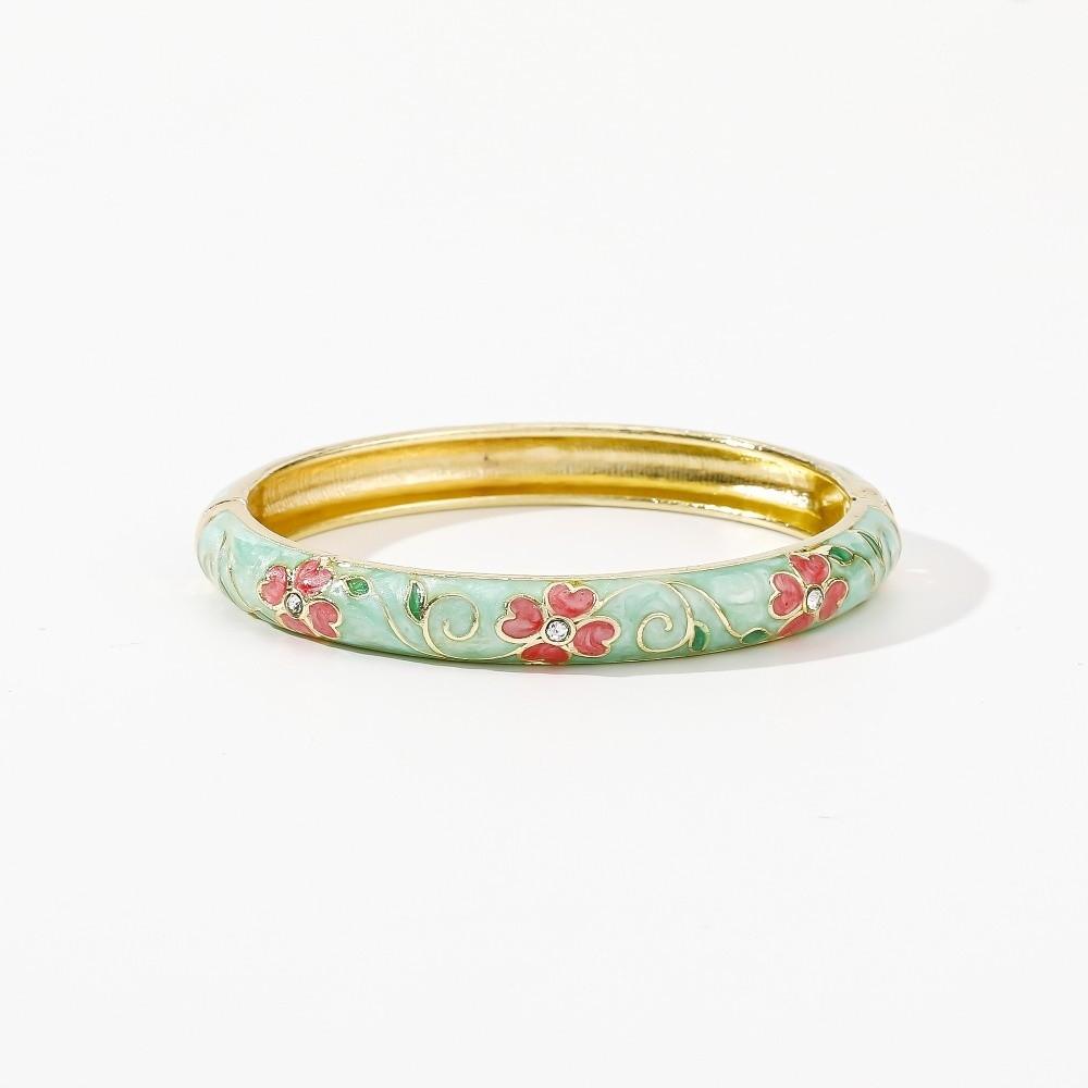 Cherry Blossom Chinese Flower Bangle Traditional Women s Hand Bracelet Jewelry Gifts