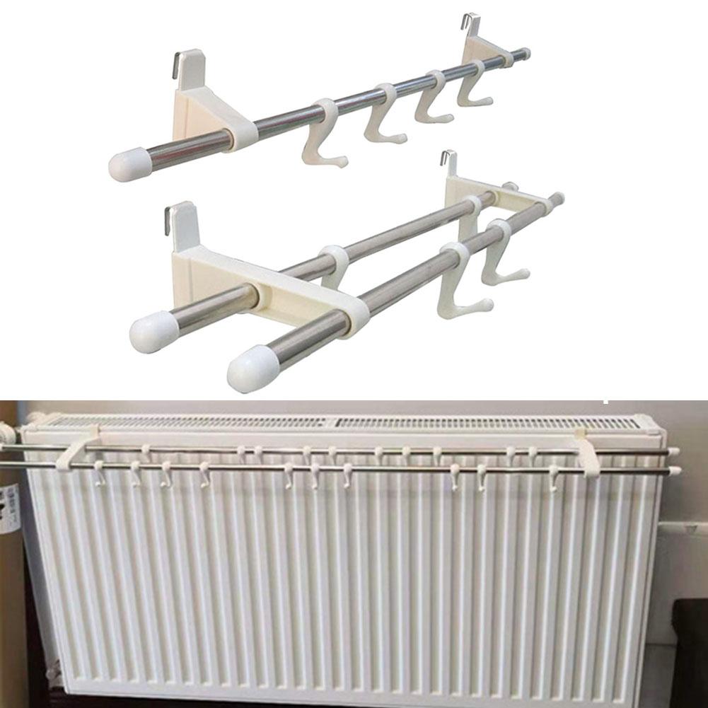 Radiator Clothes Drying Rack for Air Drying Towels and Shoes Space Saving Design with Hooks for Home Organization