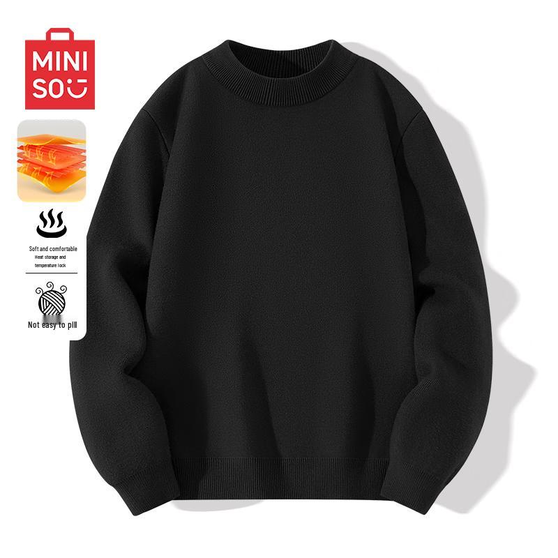 MINISO Unisex Plush Knit Half-High Collar Sweater