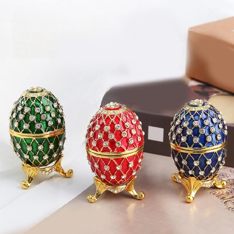 Ostereier Schmuckschatulle mit Klappdeckel Handbemaltes Ornament mit Funkelndem Kristall Handgefertigtes Büro Schreibtisch Accessoire