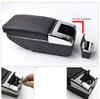 High Quality Universal Car Central Container Armrest Box + Texture Arm Pad PU Leather Auto Car-styling Central Store Content Box Accessories