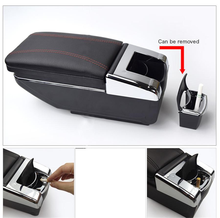 High Quality Universal Car Central Container Armrest Box + Texture Arm Pad PU Leather Auto Car-styling Central Store Content Box Accessories