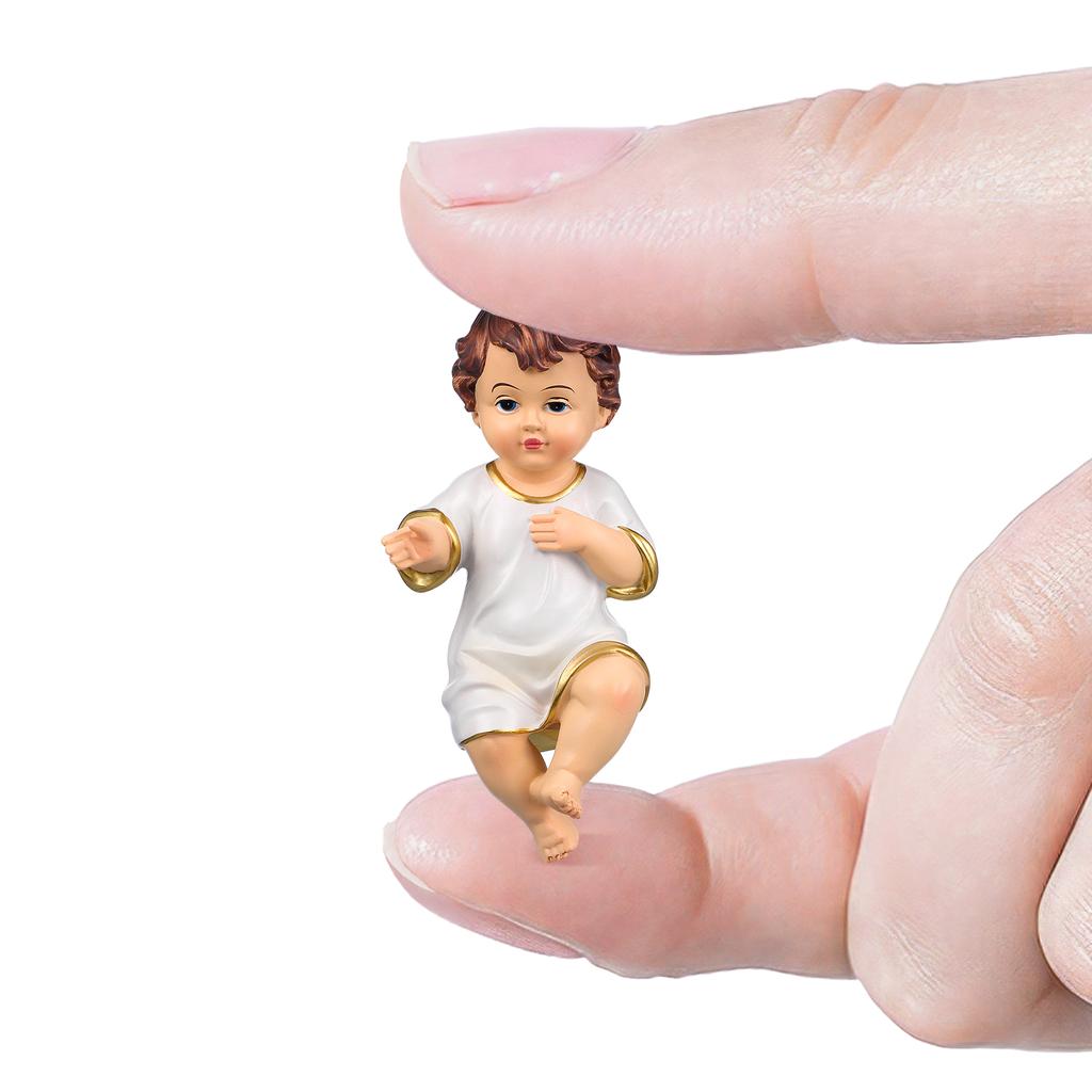 1 pz Statuetta Bambino Gesù Resina Scultura Presepe Bambino Nella Mangiatoia Statuette Scena della Natività Per Natale Interno Statua di Gesù Decorazione