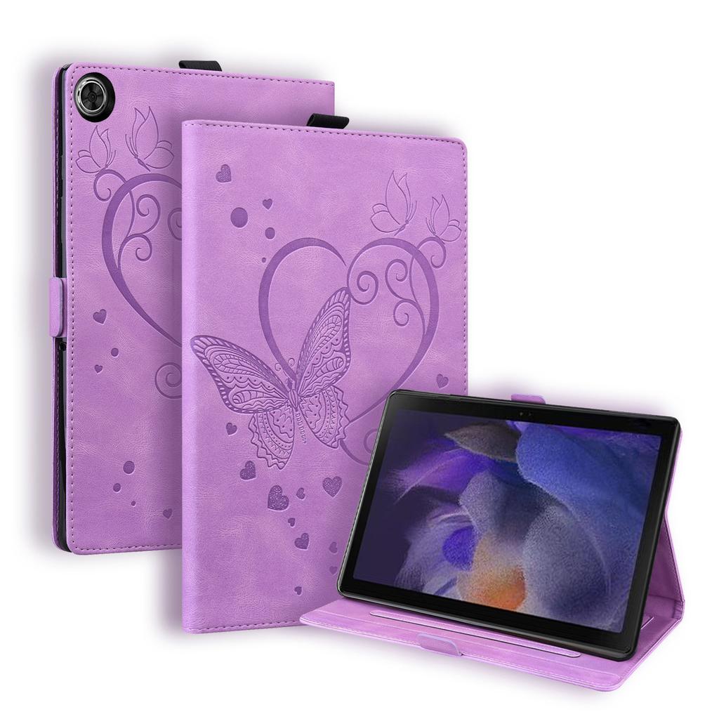 Applicable to Samsung Tab A9 + 11 inch 2026 tablet leather case A11 matte love butterfly embossed card holder