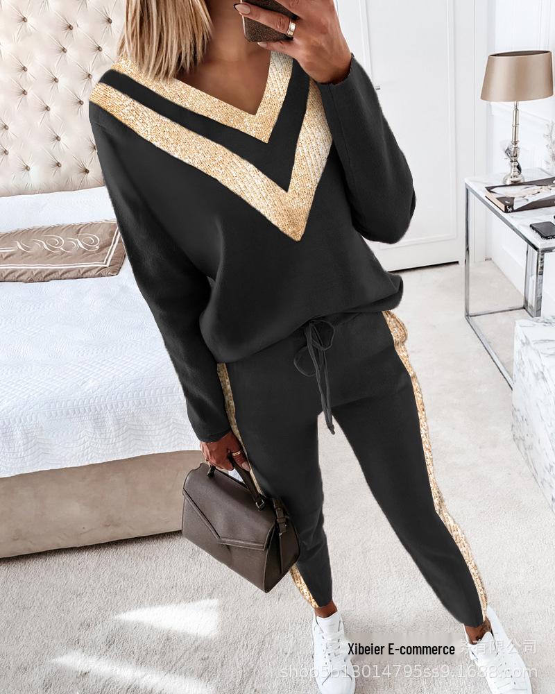 2020 High Neck Long Pants Two-Piece Set: Autumn/Winter Casual Hoodie for Women (YS2455 Fashion)