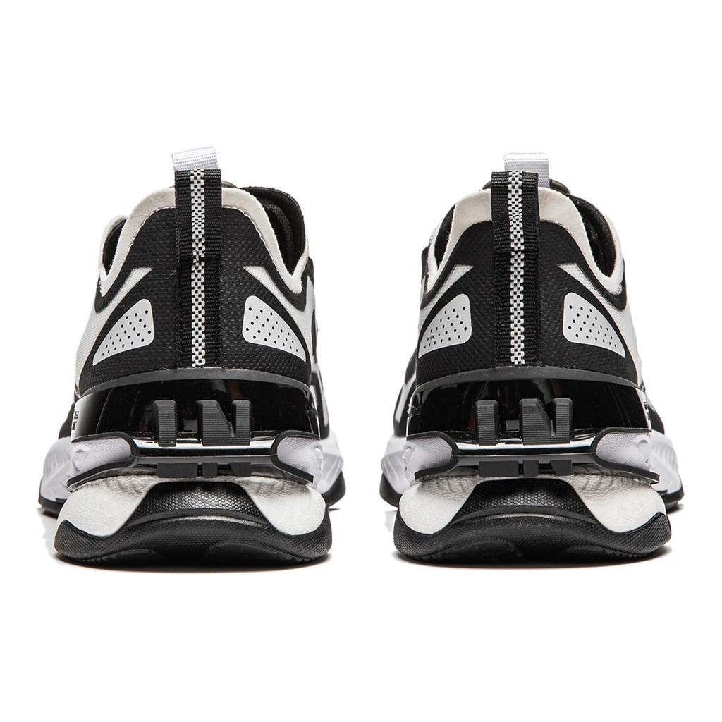 Li Ning Kinder Flowing Fire Bequeme Einfache Rutschfeste Verschleißfeste Low-Top Freizeitschuhe Kinder Freizeitschuhe Schwarz Weiß YKCU040-1