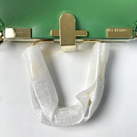 Unused ZANCHETTI Amuleto 20 Women's Luxury Shoulder Bag – Convertible Crossbody Handbag, Italian Designer Purse,Green / Gold Bag