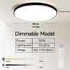 LED-Deckenleuchten mit Fernbedienung, dimmbare LED-Panel-Deckenleuchten, 110–265 V, Beleuchtungskörper für Schlafzimmer, Küche