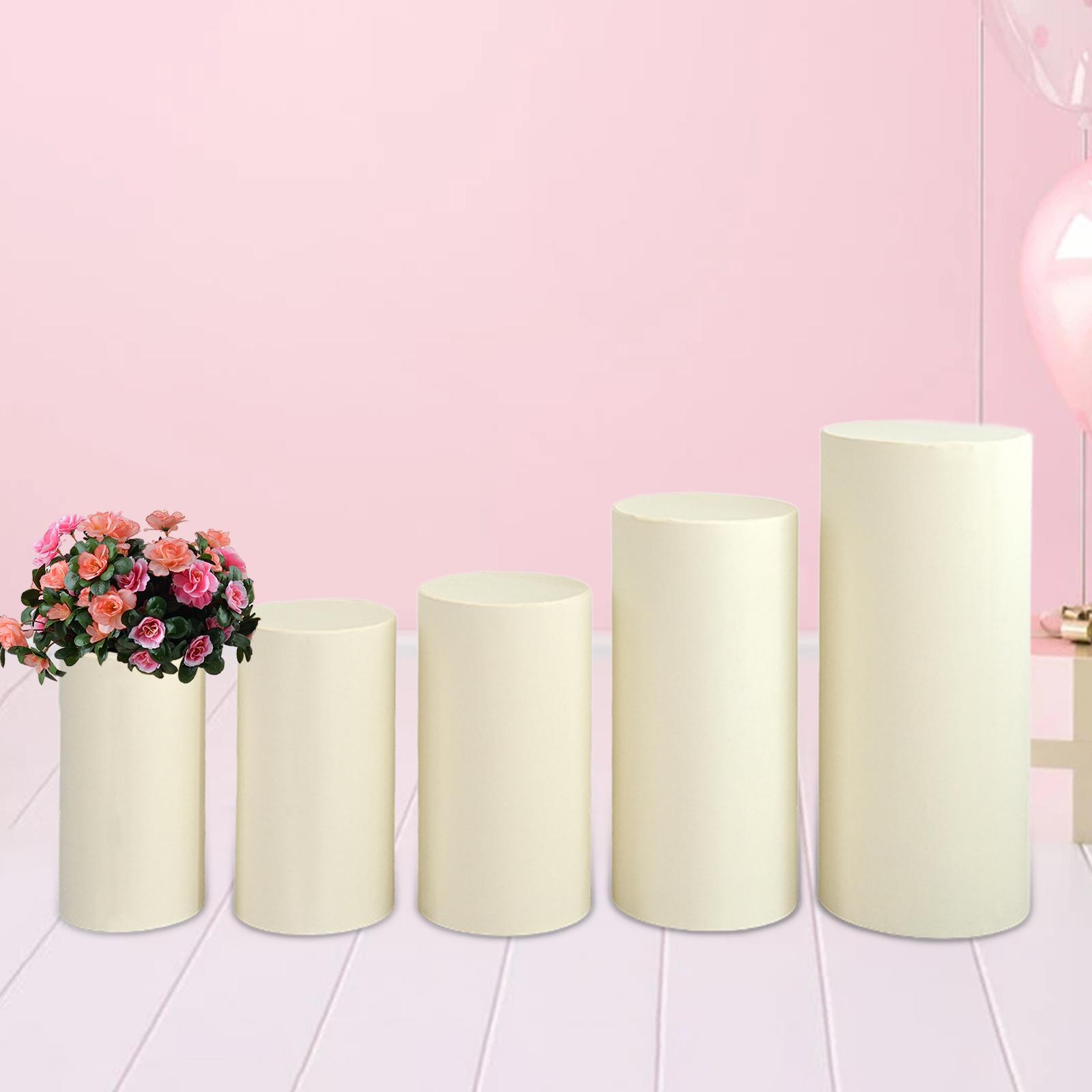 

5 . Cylindrical Socket Holder Covers, Dessert Pedestal Covers, Fashion Soft Cylinder Socket Covers for Wedding Events off білий колір