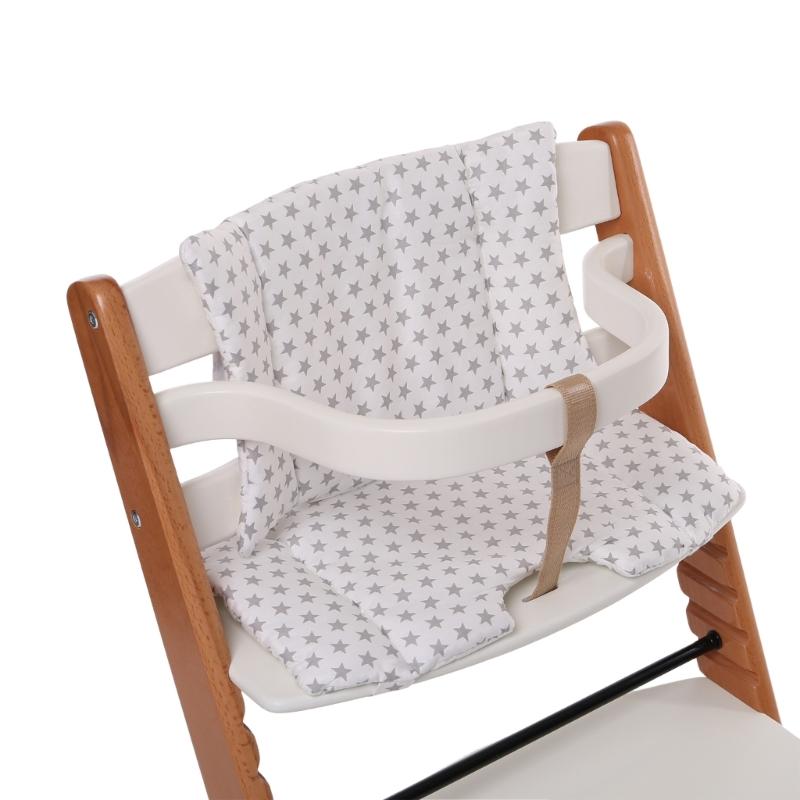 Bequemes Hochstuhlkissen, atmungsaktiver Baumwollbezug, rutschfeste Unterseite, universelles Hochstuhlkissen